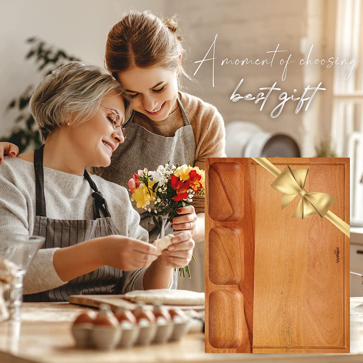 wood cutting board with 3 Compartments hrhe wood cutting board with 3 Compartments hrhe