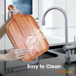 VieWood Extra Thick Khaya Wood Cutting Board with Handle & Hole & Juice Groove 16.9x9.4 inch for Meat (Butcher Block) Vegetables & Cheese (2 in 1) 3 C2 Easy to Clean