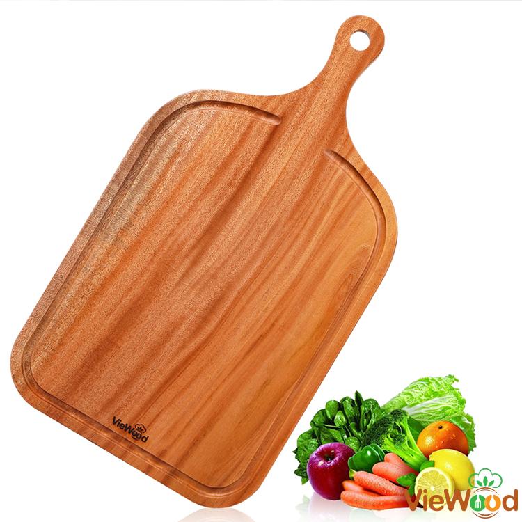VieWood Extra Thick Khaya Wood Cutting Board with Handle & Hole & Juice Groove VieWood Extra Thick Khaya Wood Cutting Board with Handle & Hole & Juice Groove