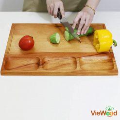 wood cutting board with 3 Compartments ee