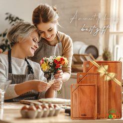 VieWood Extra Thick Khaya Wood Cutting Board (Set of 3) with Juice Grooves, Chopping Board for Meat Butcher Block, Vegetables, Fruits, Durable, Knife Friendly (11",14"&18") 2 81yhDr1DOnL. AC SL1500