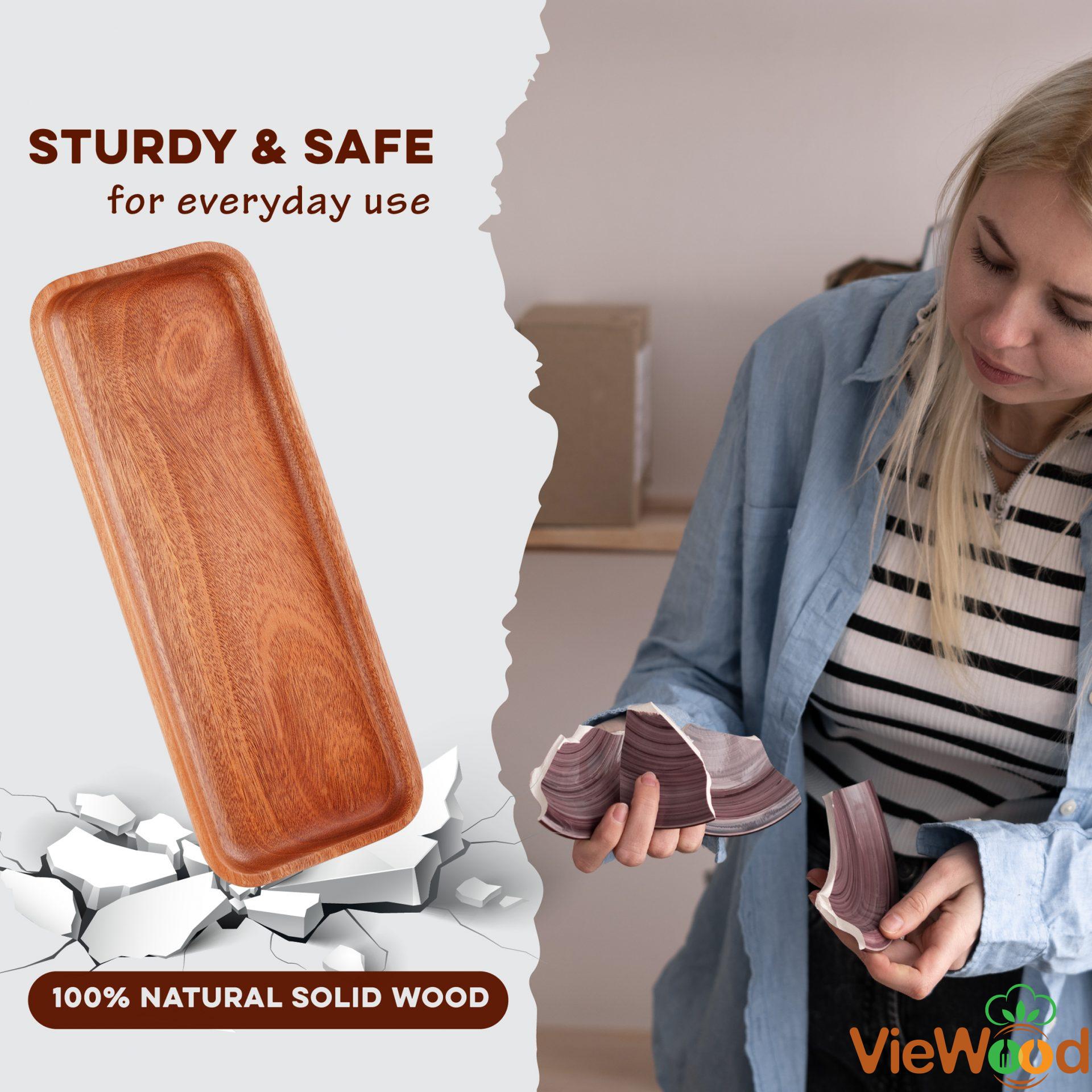 hinhdoben chunhat 04 Solid Wood Serving Tray Set