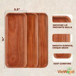Solid Wood Serving Tray Set