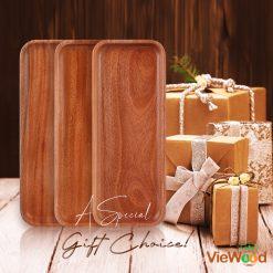 Solid Wood Serving Tray Set