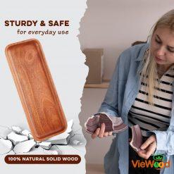 Solid Wood Serving Tray Set